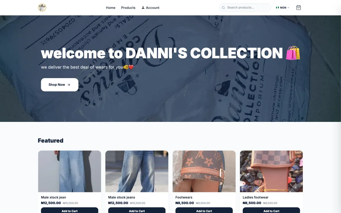 Danni’s Collection, an online store built on GOB